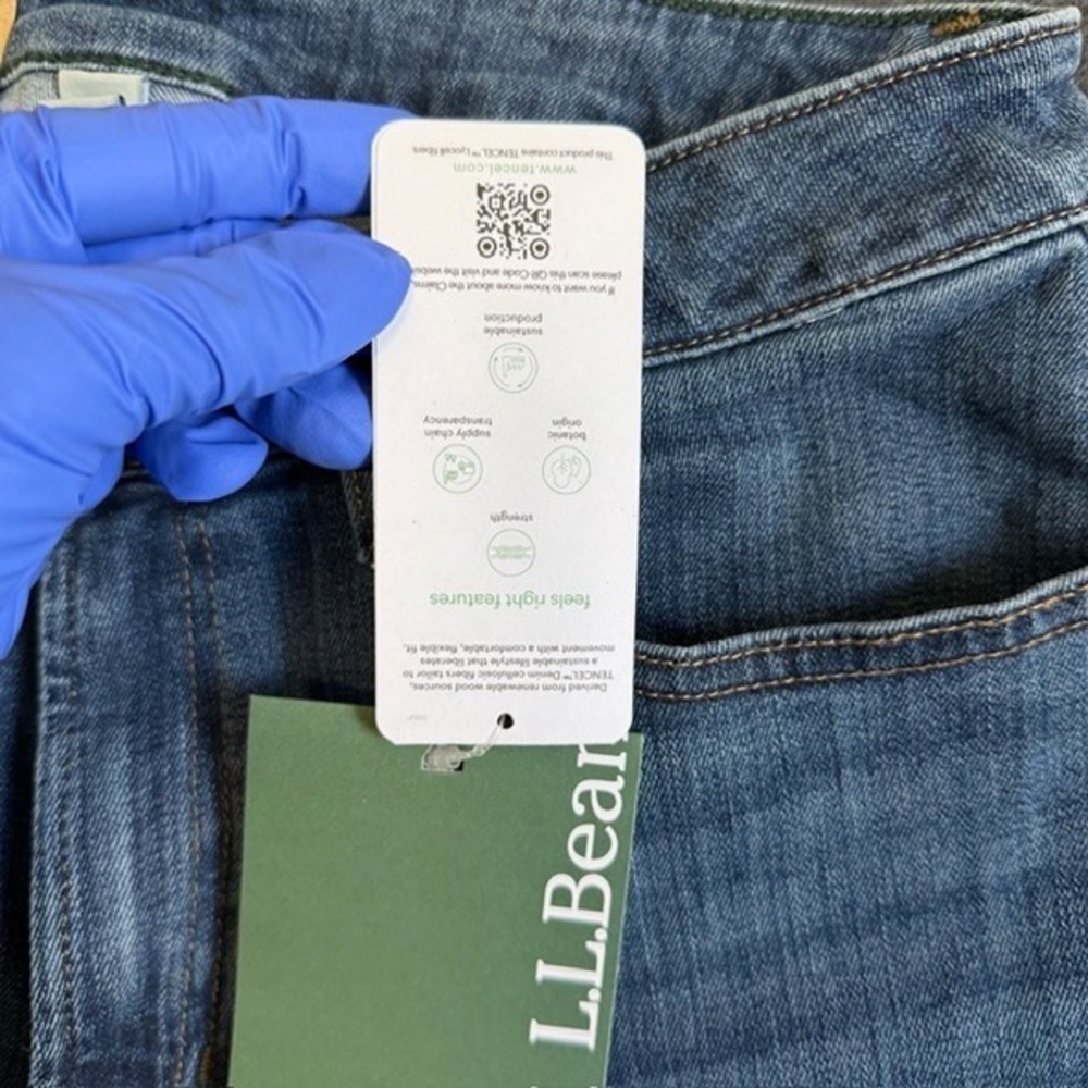 L.L.Bean BeanFlex Skinny Leg Jeans Wmns 12 MT Tall Favorite Fit Stonewashed NWT - Picture 13 of 14